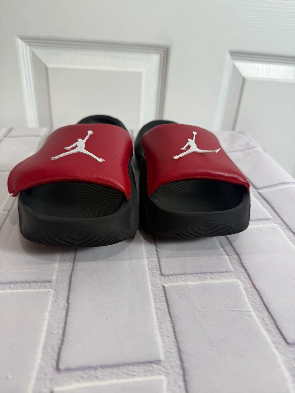 Jordan Red & Black Slide Sandals Youth Size 7Y | Comfortable Casual Slides